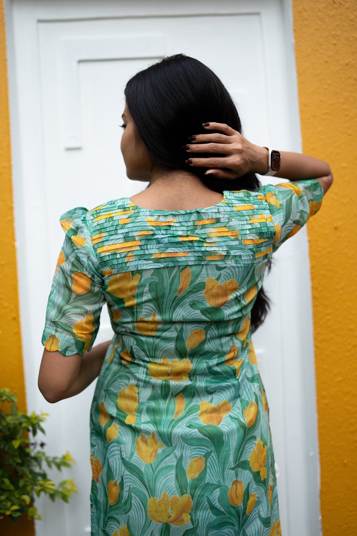 Mint Garden Chanderi Kurti Set