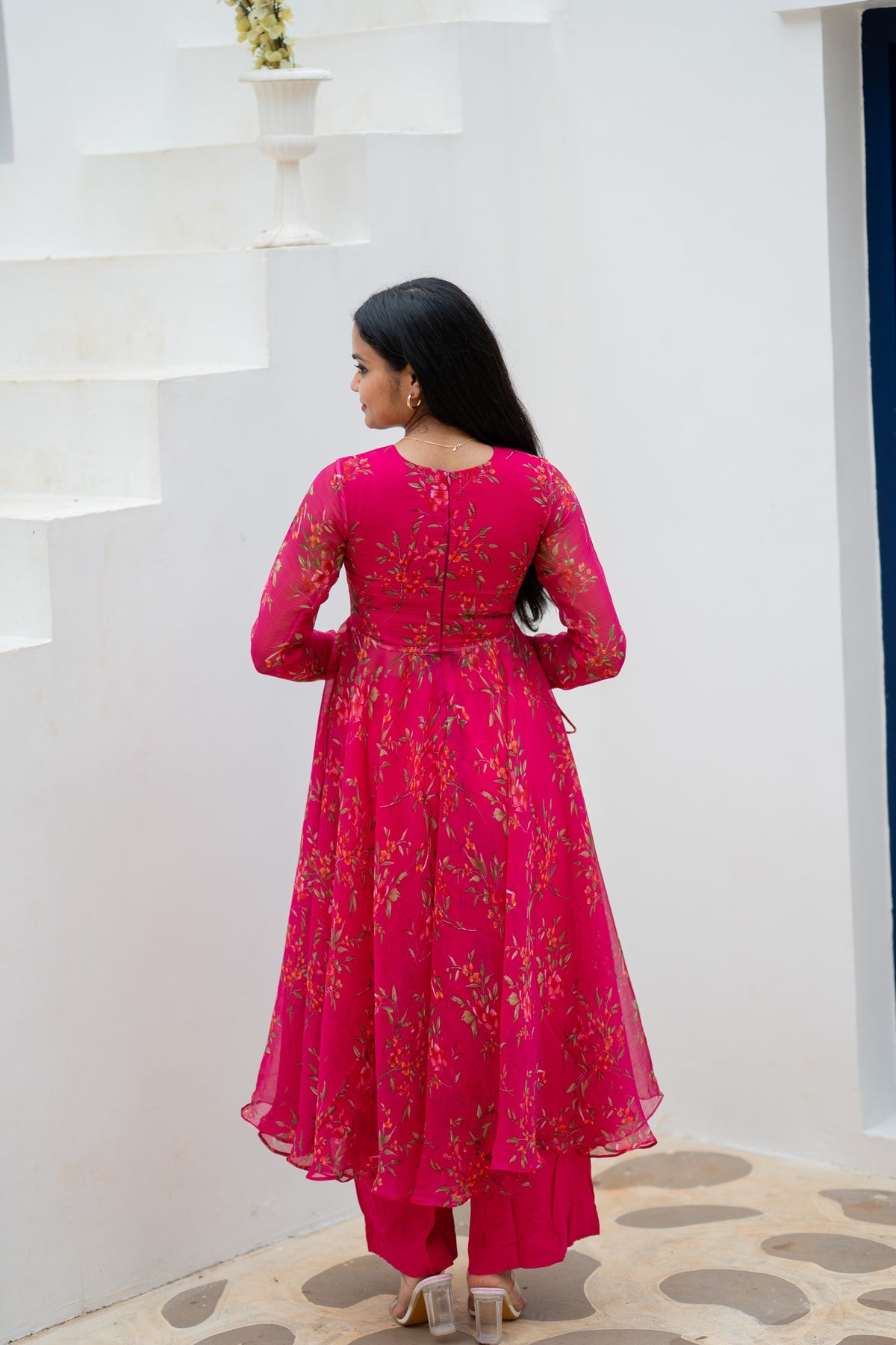Rose Garden Chiffon Kurti Set