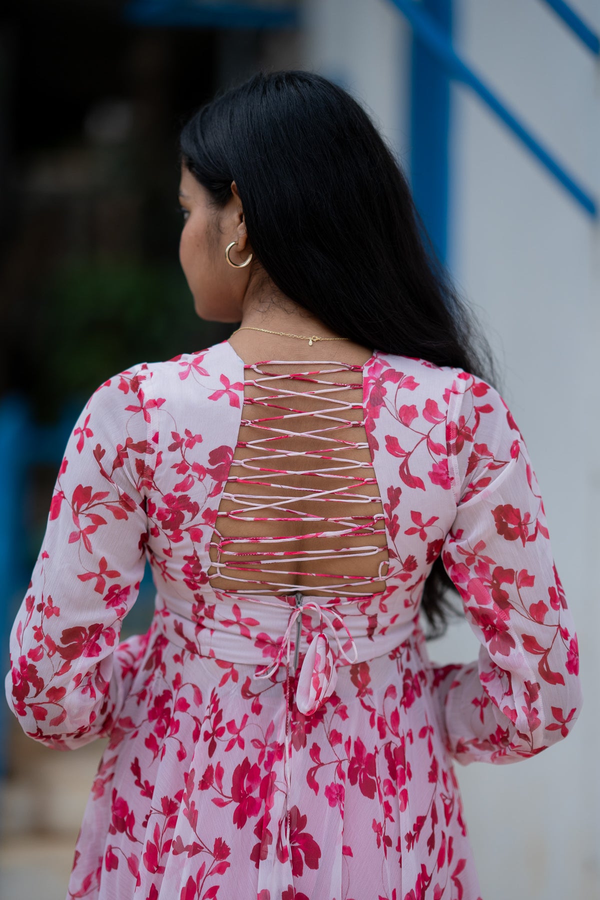 Rose Petal Chiffon Kurti Set
