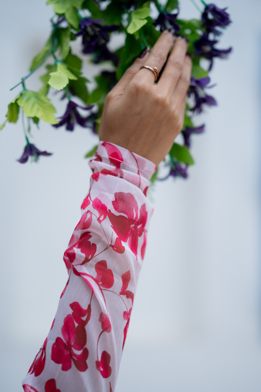Rose Petal Chiffon Kurti Set