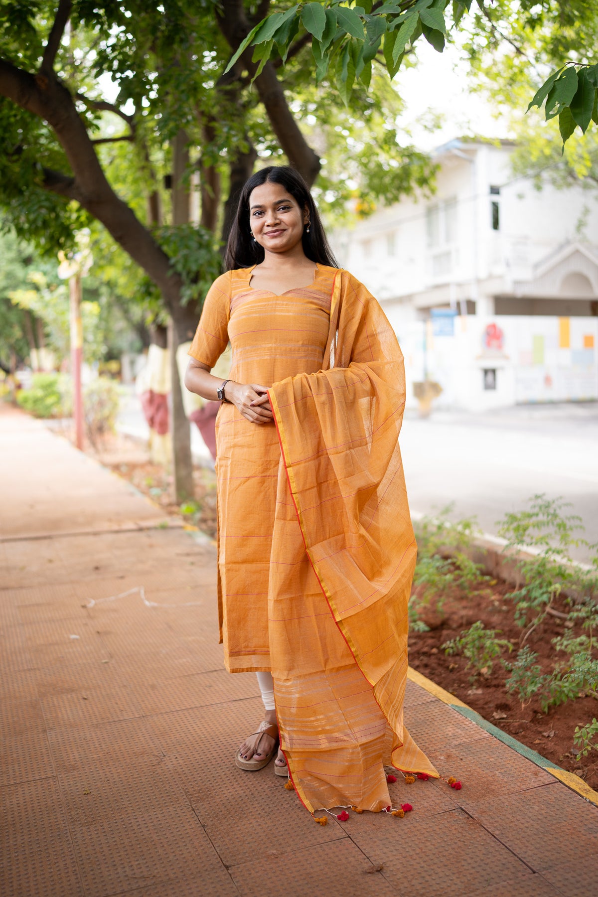 Mustard Mul Cotton Kurti