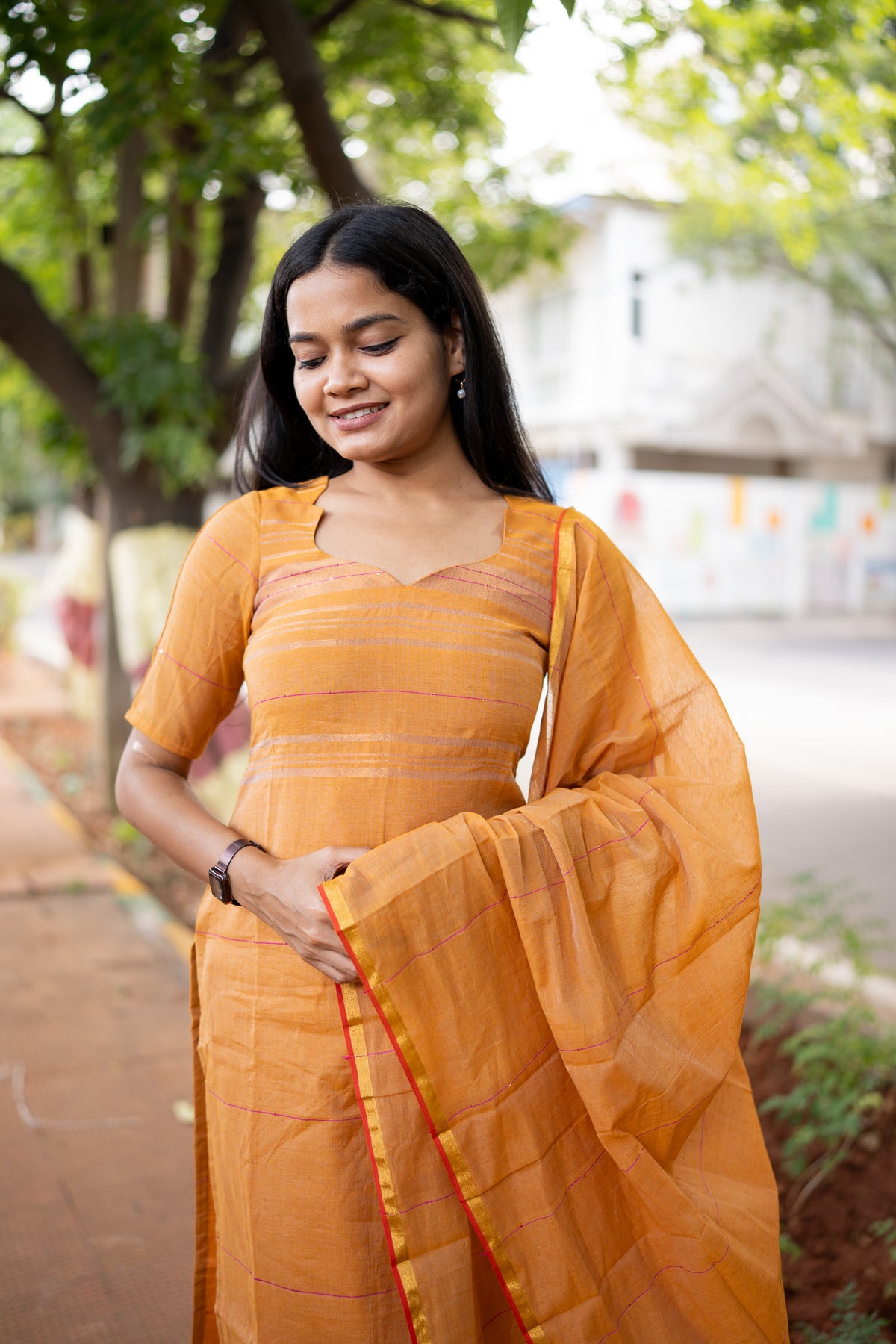 Mustard Mul Cotton Kurti