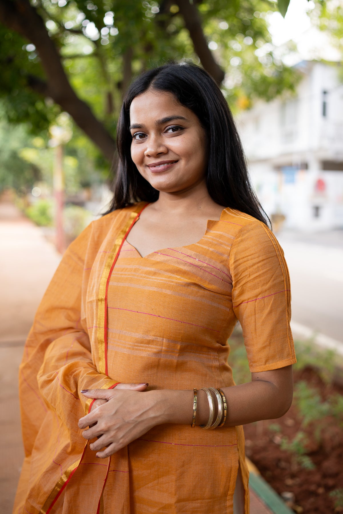 Mustard Mul Cotton Kurti