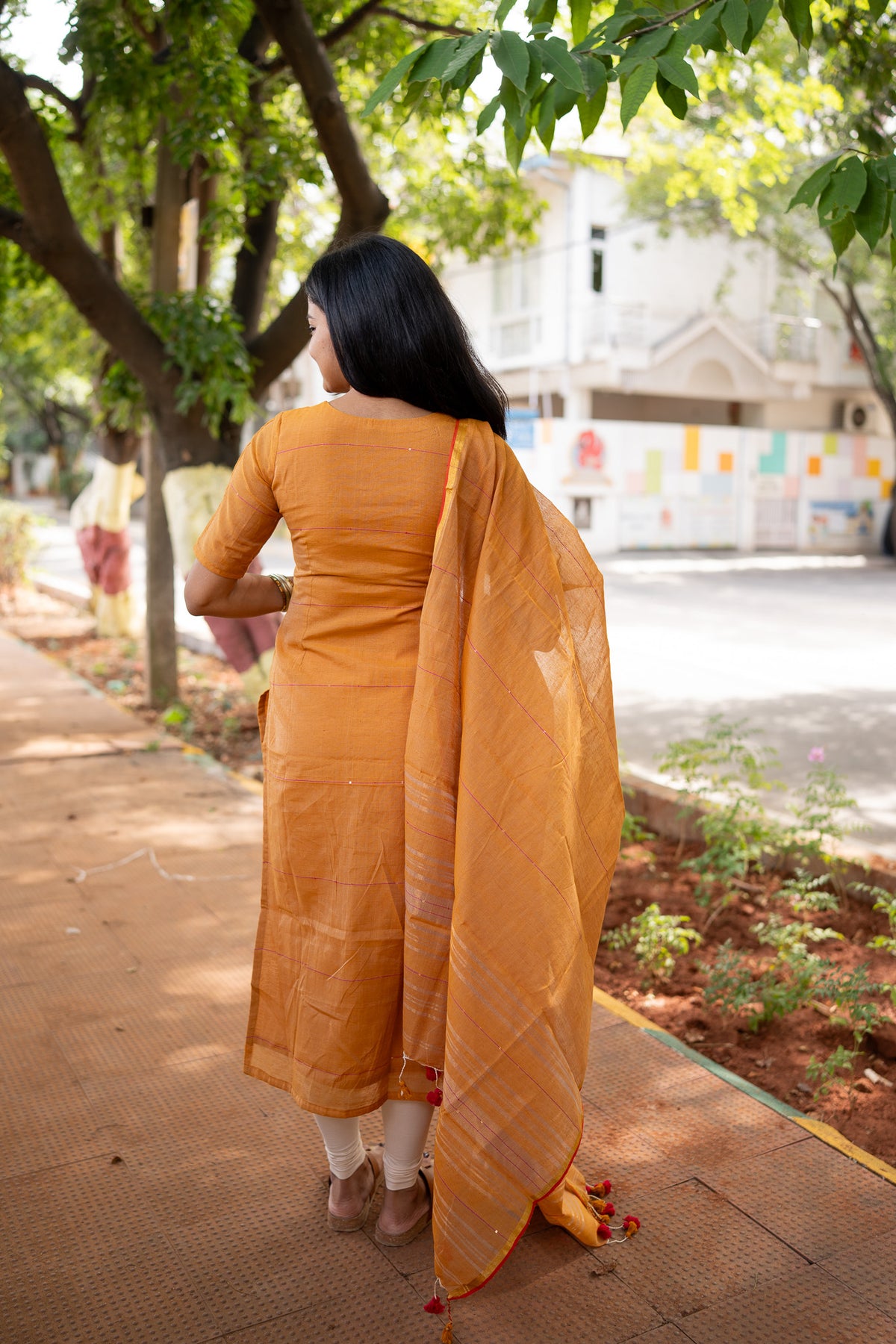 Mustard Mul Cotton Kurti