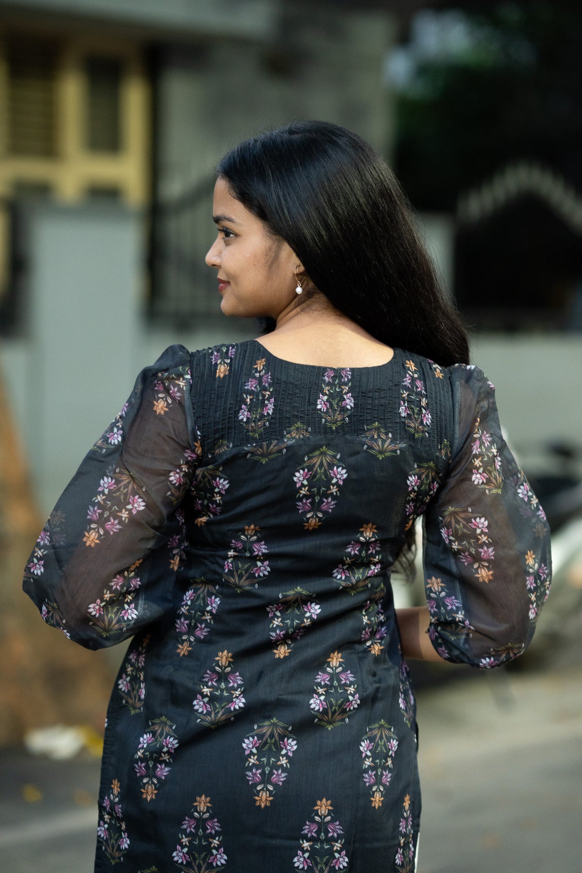 Midnight Garden Chanderi Kurti Set