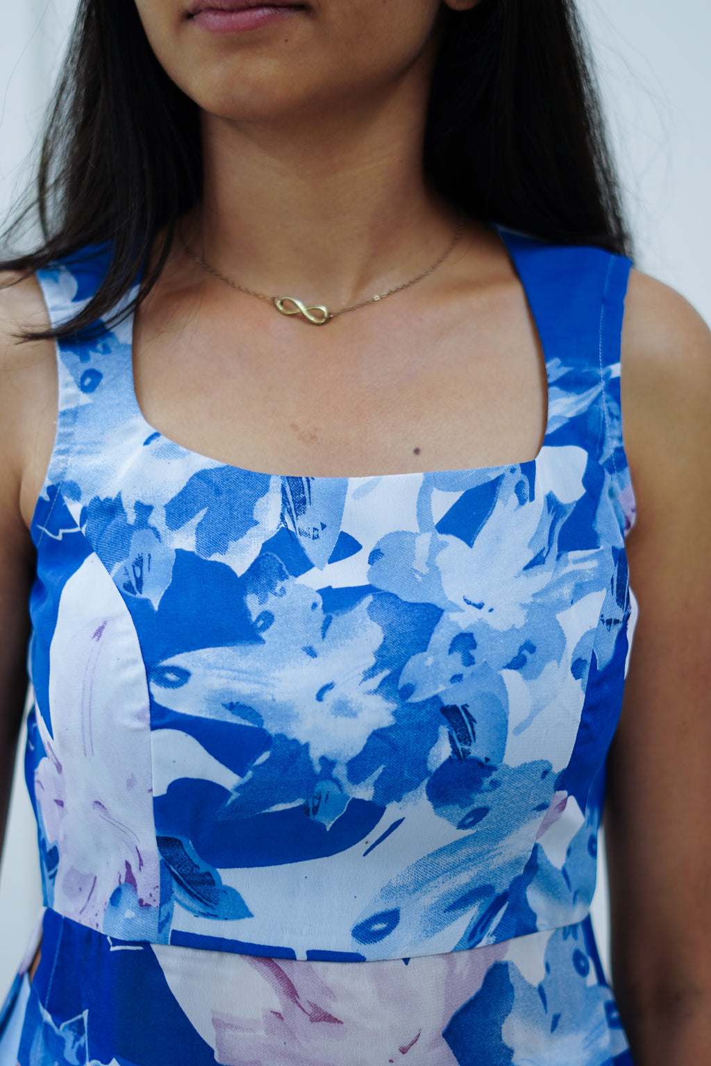 Blue Bloom Korean Style Kurti Set