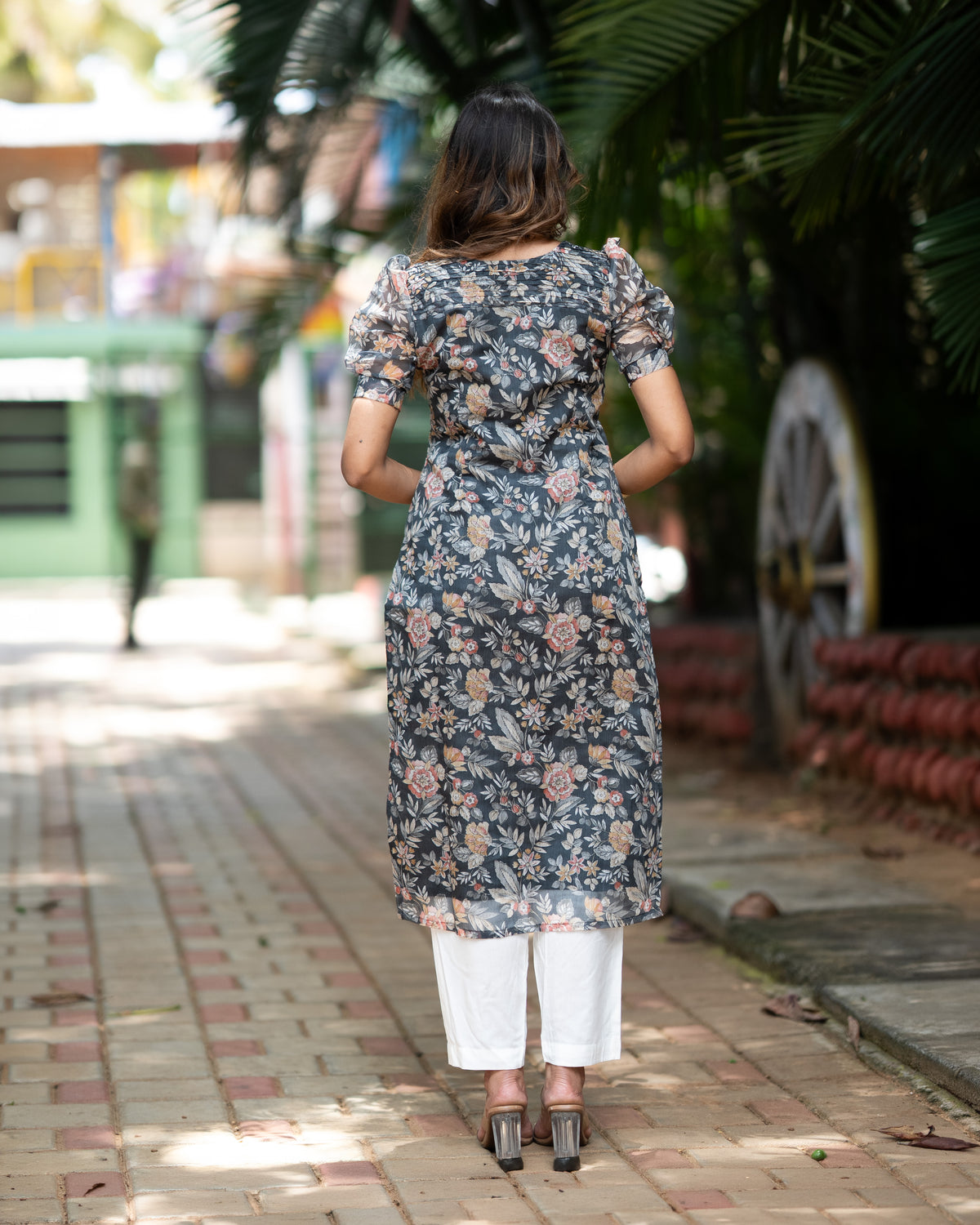 Floral Chanderi Kurti Set