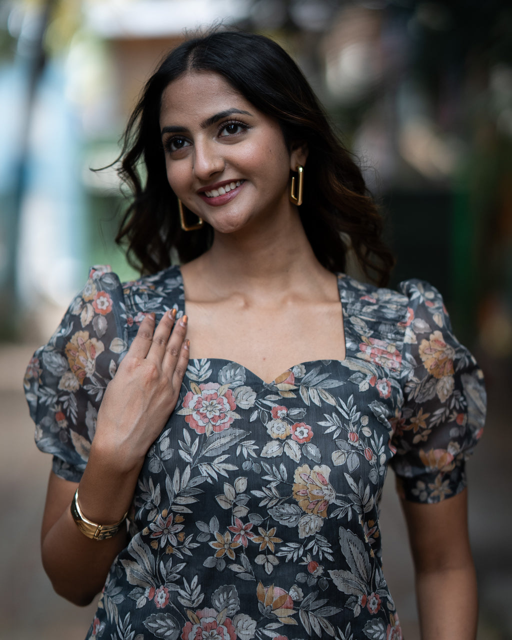 Floral Chanderi Kurti Set