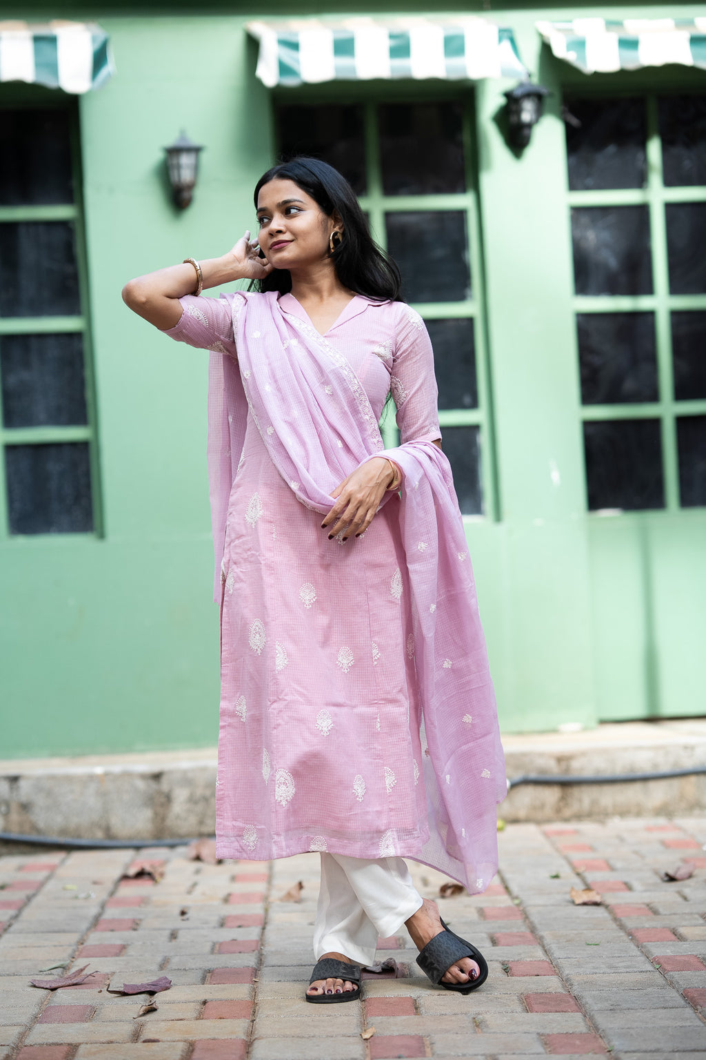 Lilac Kota Kurti Set