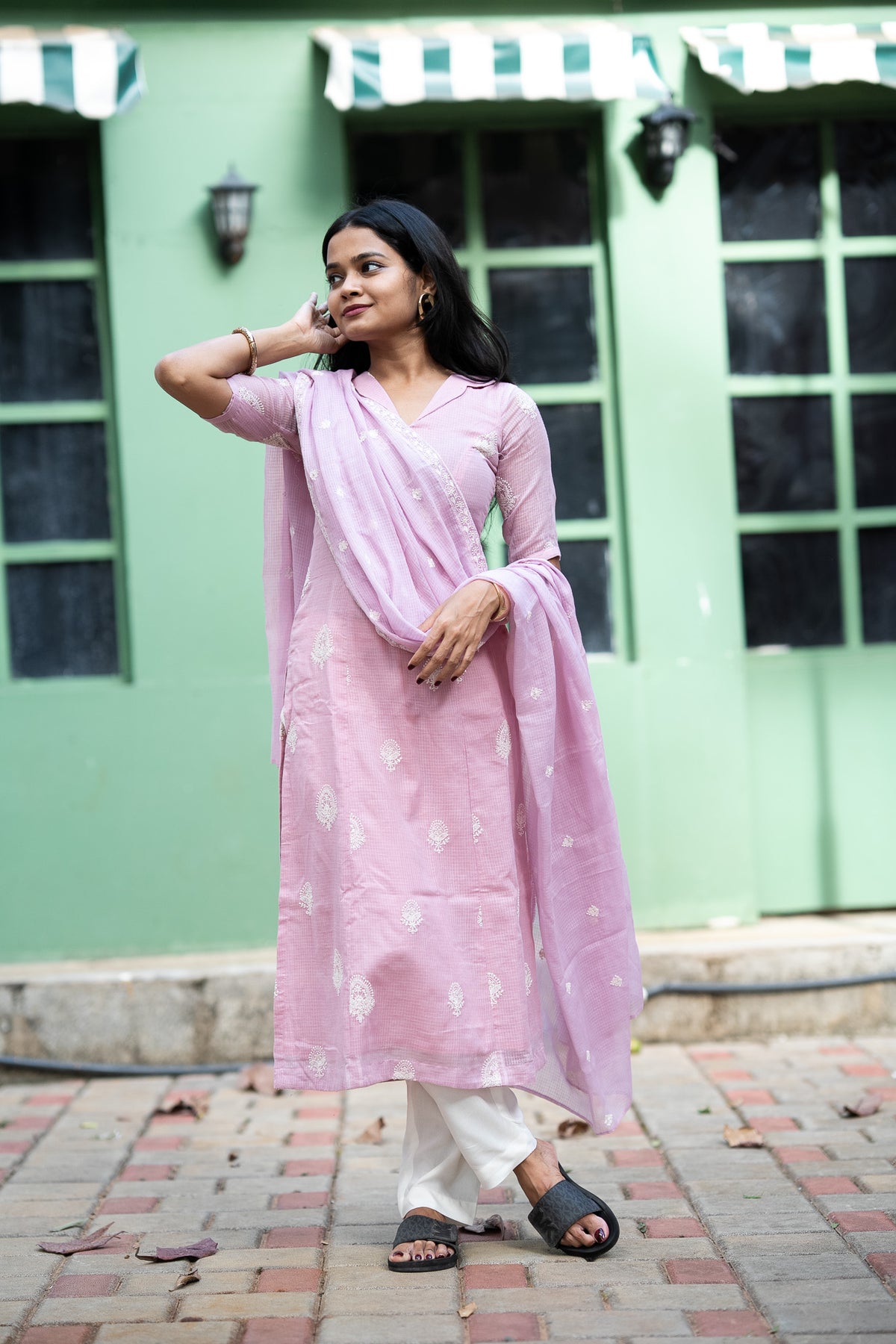 Lilac Kota Kurti Set