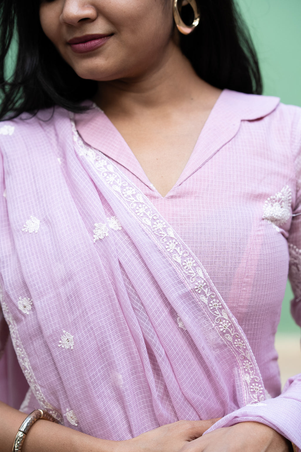 Lilac Kota Kurti Set