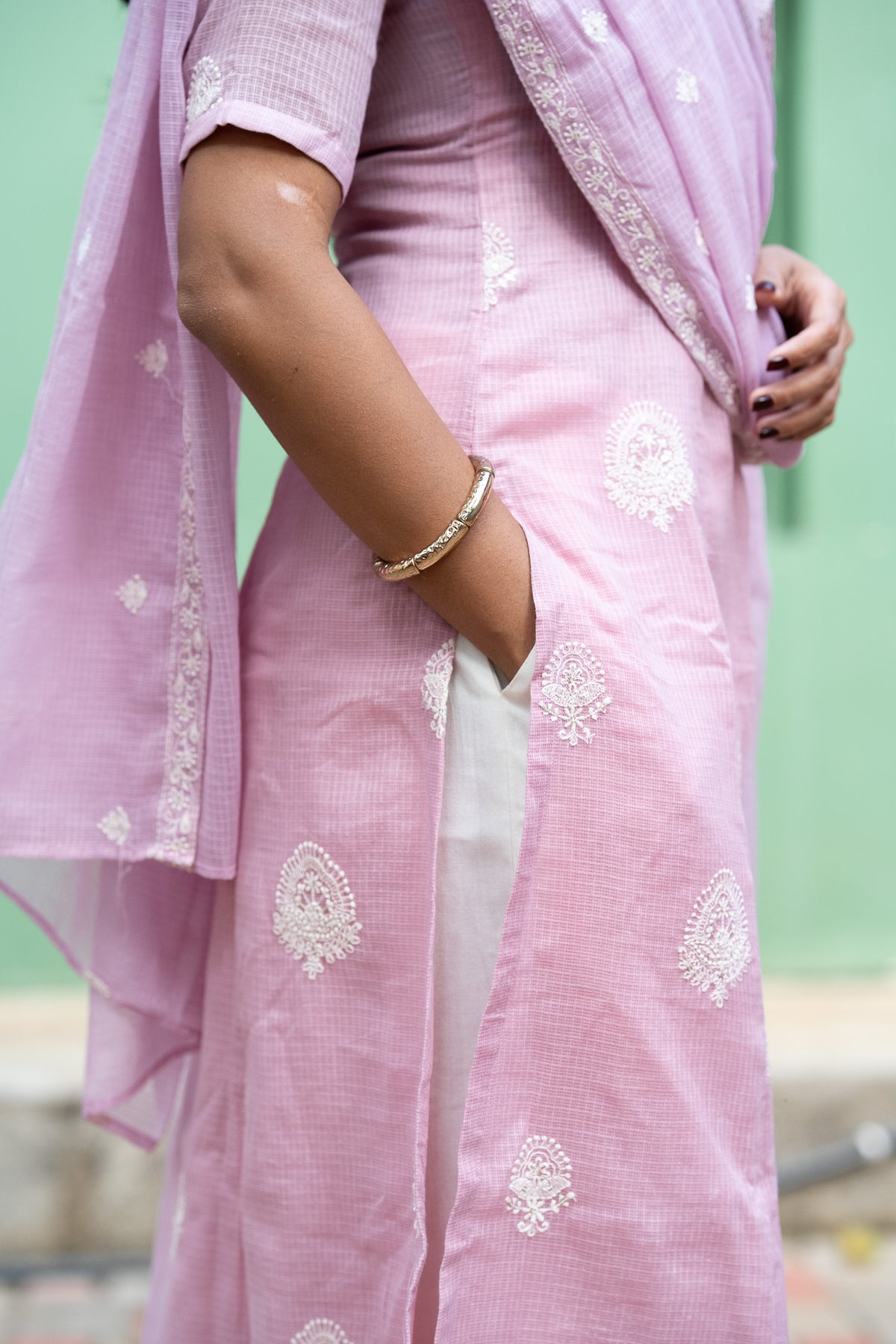 Lilac Kota Kurti Set