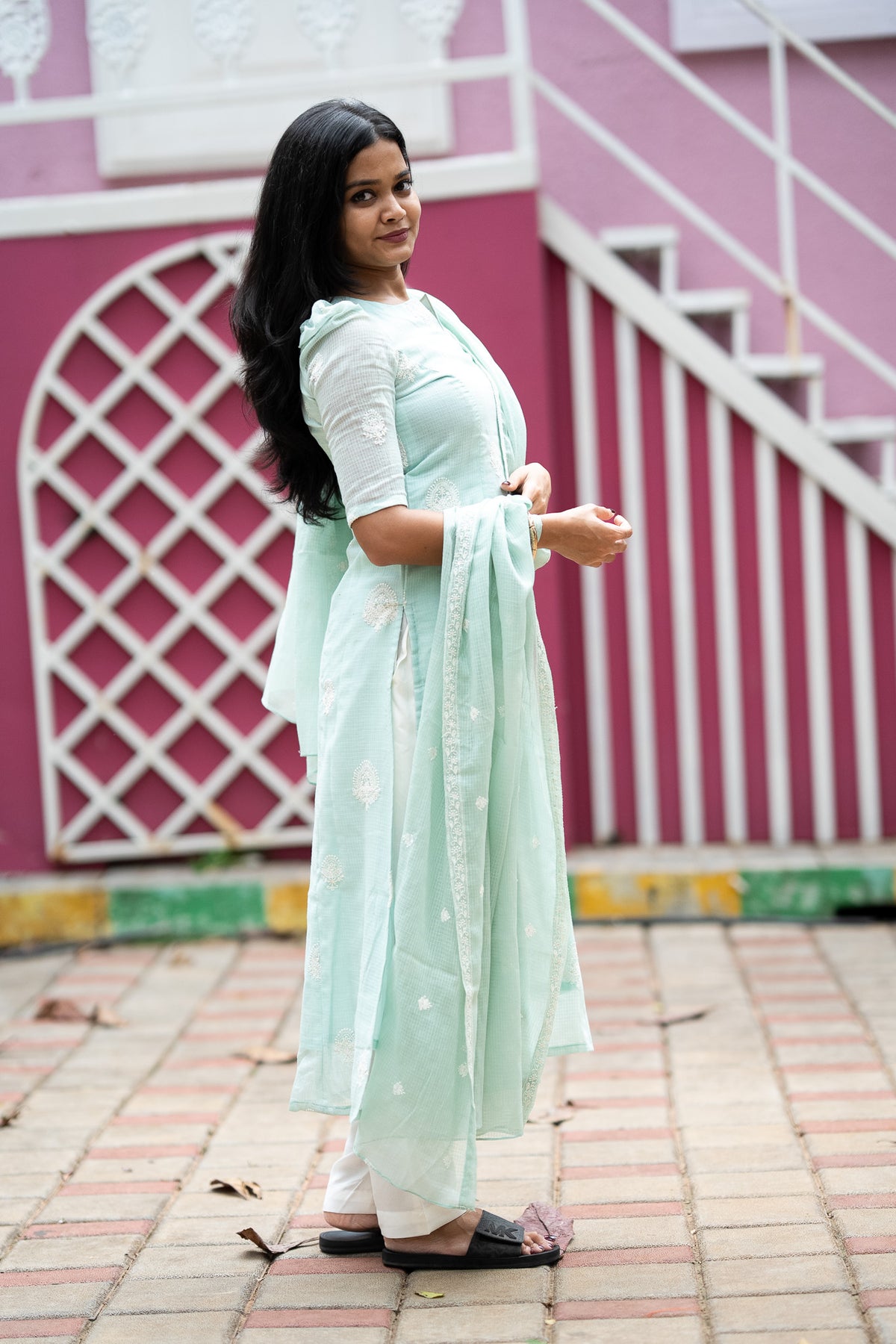 Mint Green Kota Kurti Set
