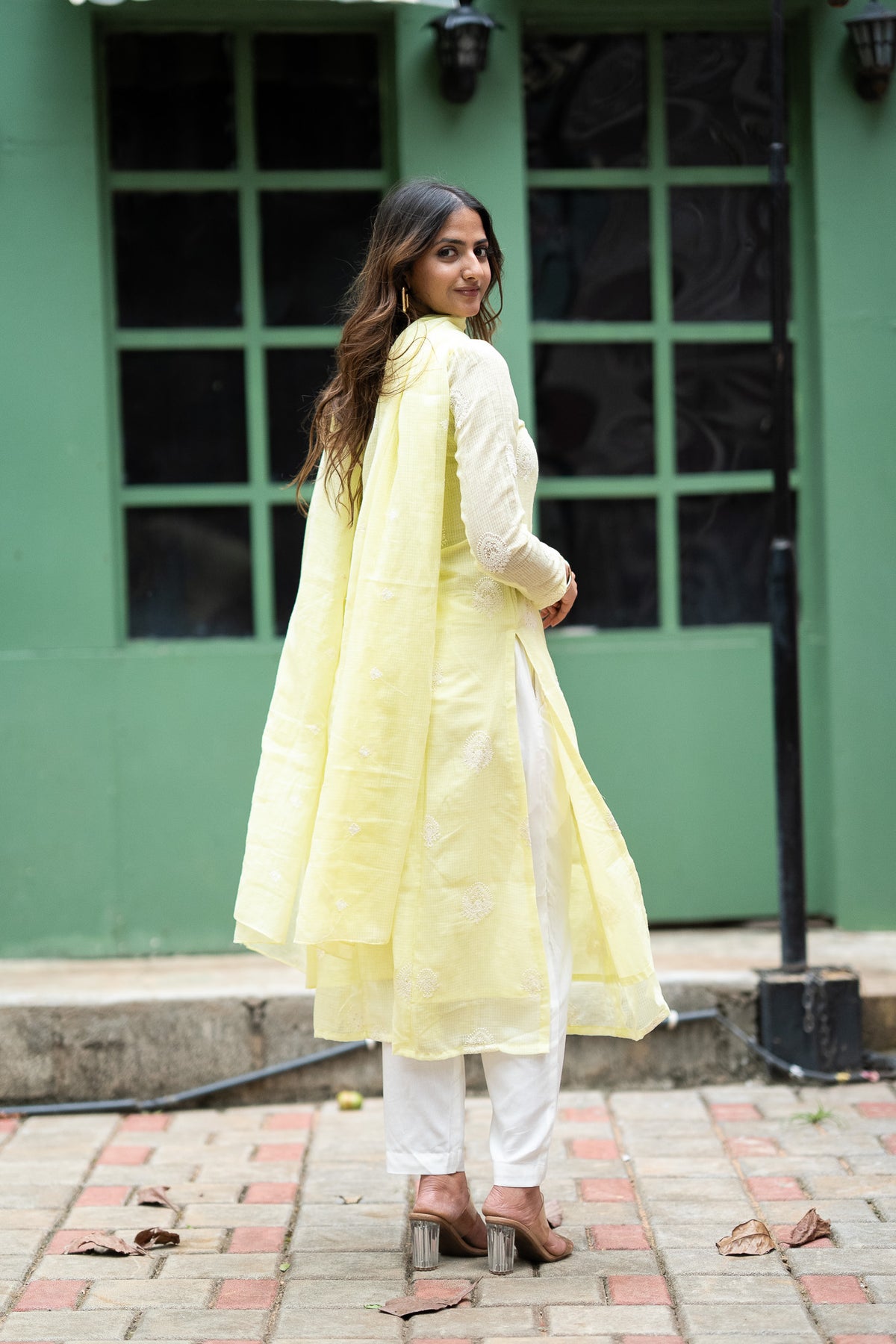 Lemon Yellow Kota Kurti Set